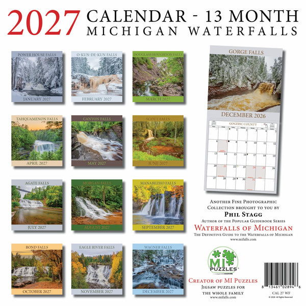 2027 Michigan Waterfalls Calendar
