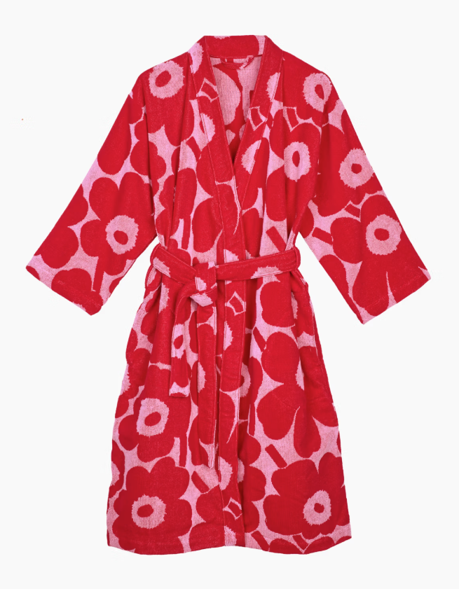 Unikko Bath Robe - Red - L