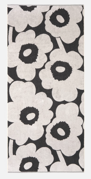 Unikko Bath Towel - Charcoal