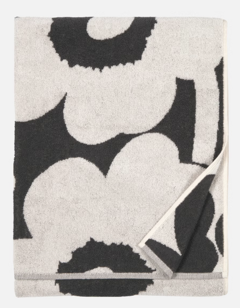Unikko Bath Towel - Charcoal