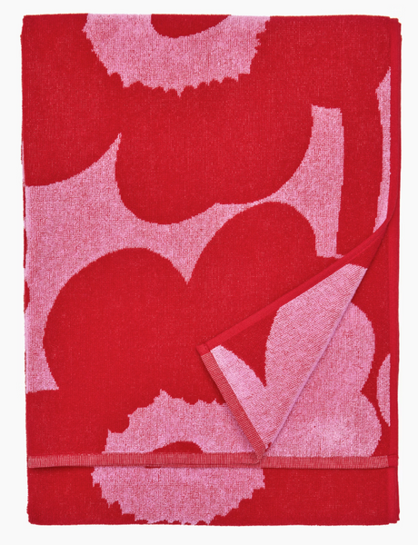Unikko Bath Towel - Pink/Red